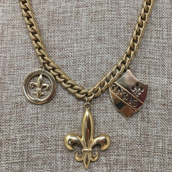 Vintage 1980s Signed Givenchy Charm Necklace - Picture 1 of 7